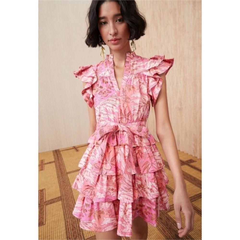 ULLA JOHNSON Lulua Mini Dress camellia Sz 0